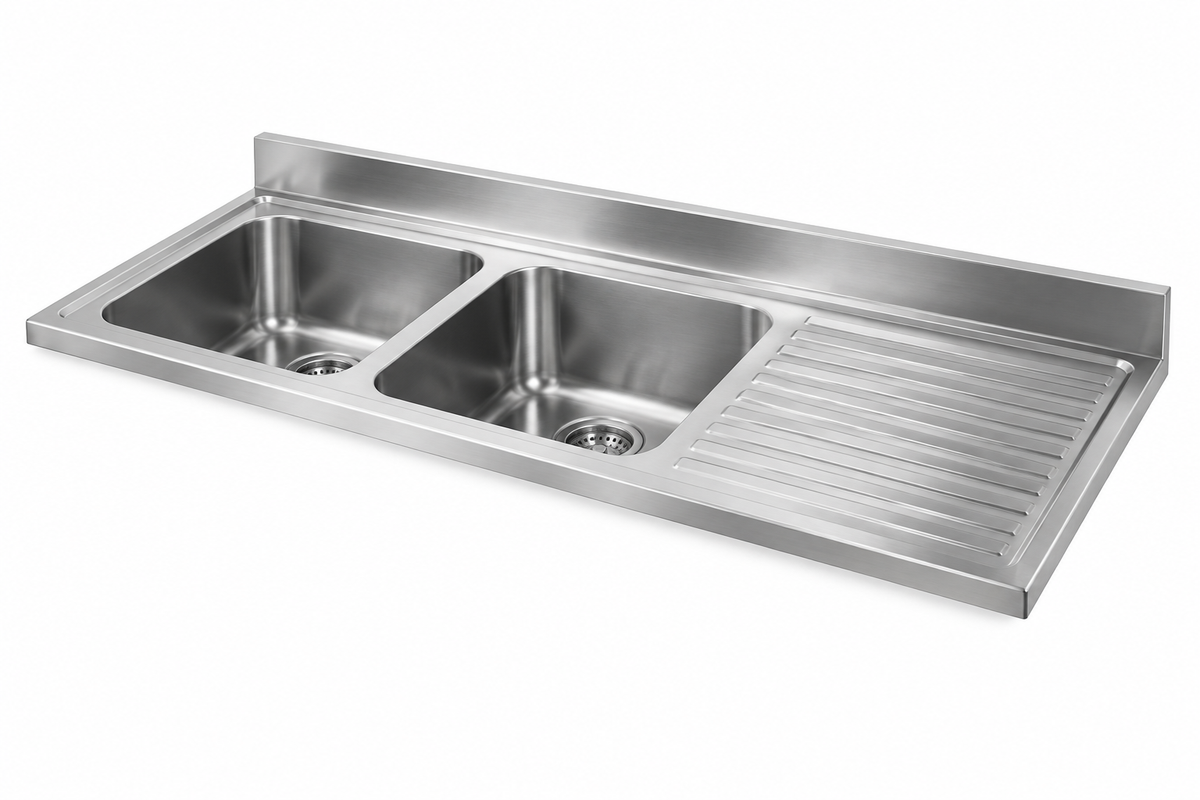 Cubierta lavafondo 160x70cm 2 tazas 1 secador derecho