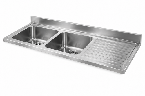 Cubierta lavafondo 160x70cm 2 tazas 1 secador derecho