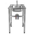 Lavamanos industrial de acero inoxidable 43x48cm con atril y llave de rodilla